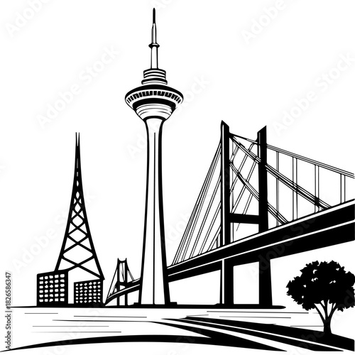 bridge over the city