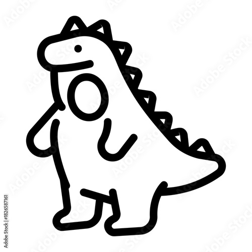 dinosaur costume Line Icon
