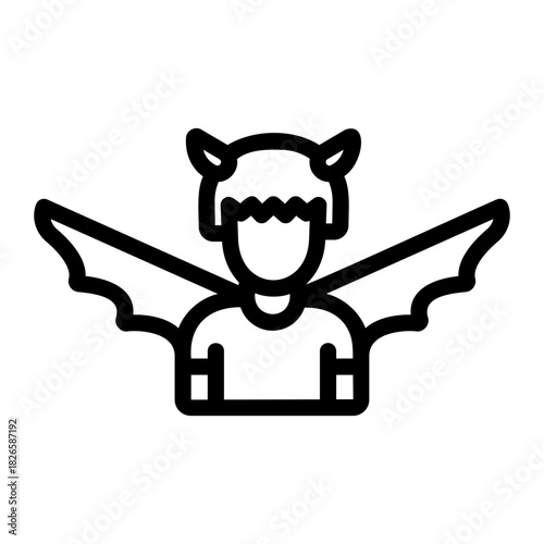 Devil costume Line Icon