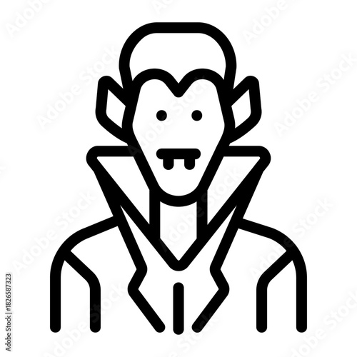 Vampire costume Line Icon