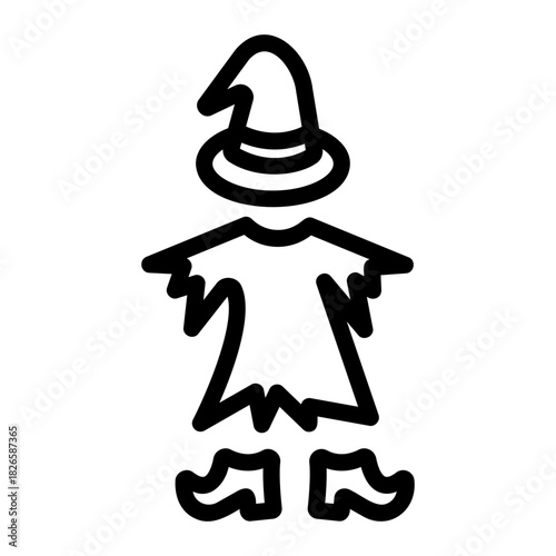 witch costume Line Icon