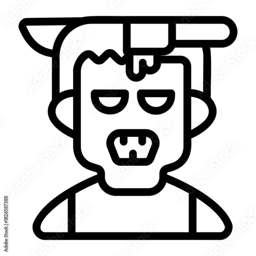 Zombie costume Line Icon