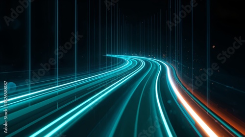 A captivating display of illuminated trails, suggesting speed and motion. A dynamic visual representation of a path forward.