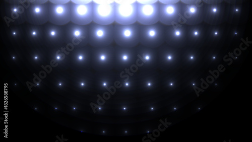 Bright array of lights in a dark background