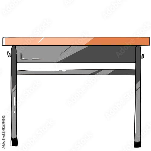 学校の机のシンプルなベクターイラスト
