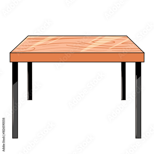 長方形テーブルのシンプルなベクターイラスト