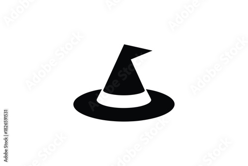 Witch hat icon simple flat vector illustration isolated on white background for Halloween design