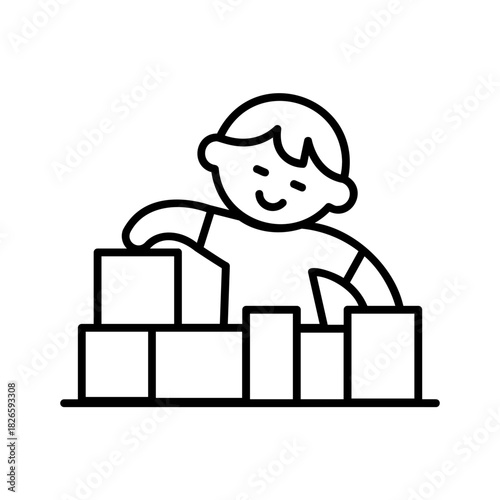 Kids playing with blocks