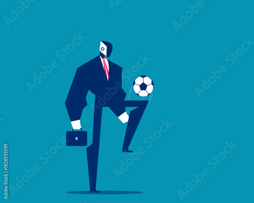 Robot. Artificial intelligence playing football