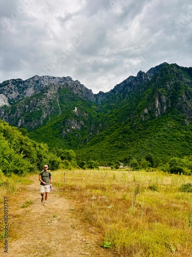 hiking in the mountains