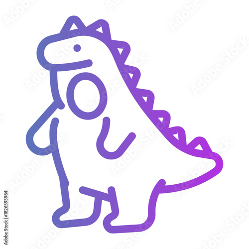 dinosaur costume Line Gradient Icon