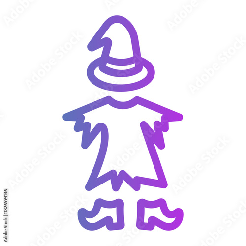 witch costume Line Gradient Icon