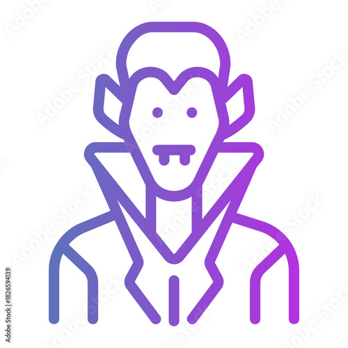 Vampire costume Line Gradient Icon