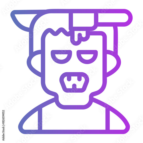 Zombie costume Line Gradient Icon