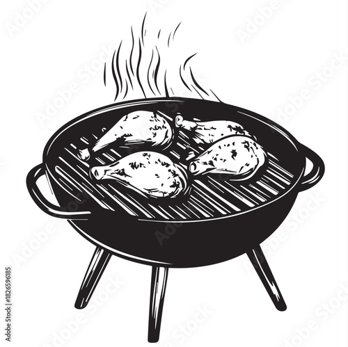 barbecue grill vector illustration