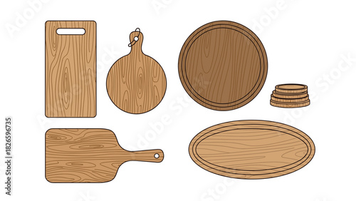 Rustic wooden cutting boards and coasters for gourmet food prep and stylish home entertaining, perfect for culinary presentations
