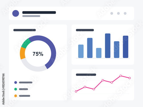 Data analysis and statistics dashboard design interface