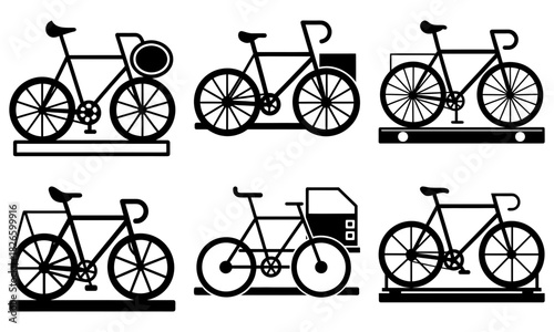 Bike logistics: Stylish bicycle vector art showcasing delivery concepts for urban transport, eco-friendly commuting, and modern courier services