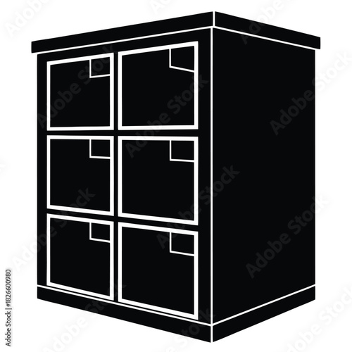 smart storage unit on white background