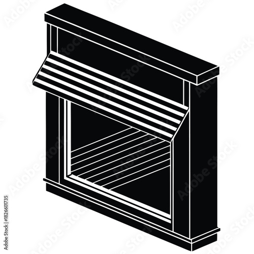 smart window shade on white background