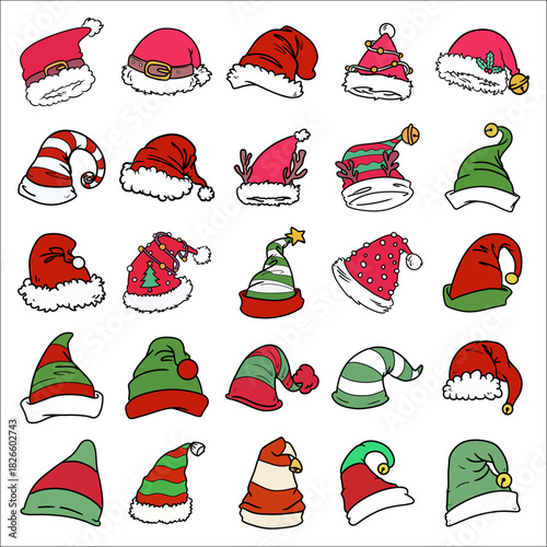 Christmas hat vector design collection
