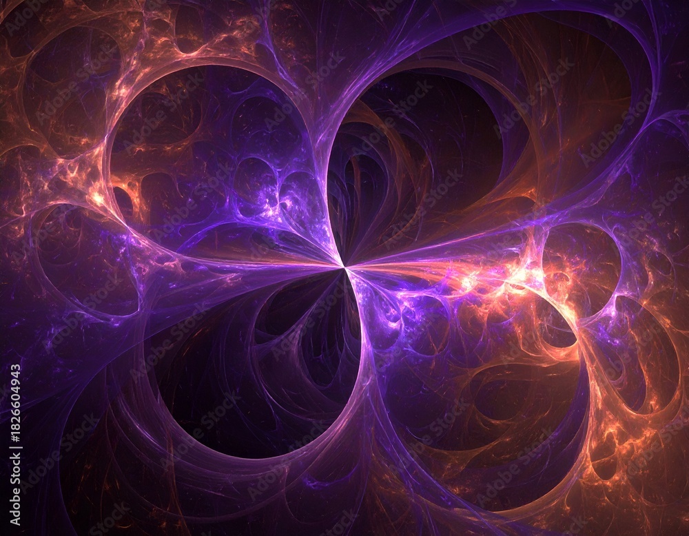 Fototapeta premium A dynamic abstract fractal showcasing complex shapes, swirling colors, and energy bursts