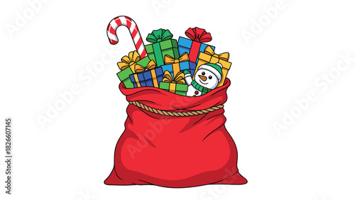 Delightful Christmas surprise overflowing with colorful gifts and a cheerful snowman ready to bring holiday joy for festive promotions