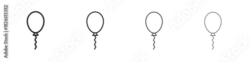 Balloon icons. Editable stroke. Pixel perfect thin line icons.
