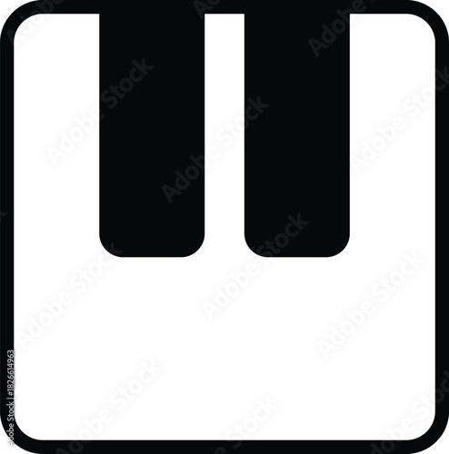 square piano keyboard music vector icon