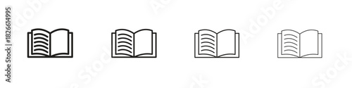 Book icons. Editable stroke. Pixel perfect thin line icons.