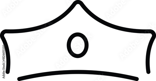 small gem simple crown line icon