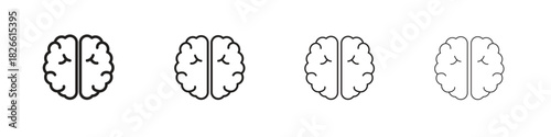 Brain icons. Editable stroke. Pixel perfect thin line icons.
