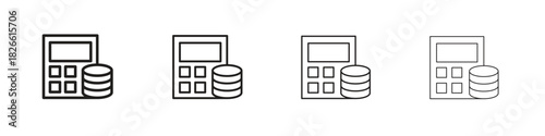 Budget icons. Editable stroke. Pixel perfect thin line icons.