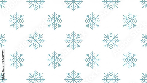 Seamless winter pattern of light blue snowflakes on a white background creating a festive and cool seasonal design for various creative projects