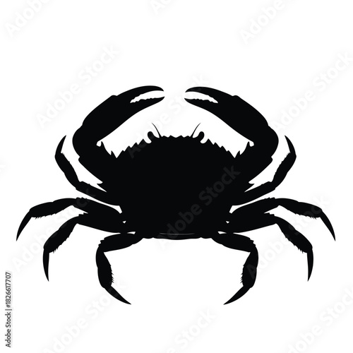 Silhouette of a crab with large claws