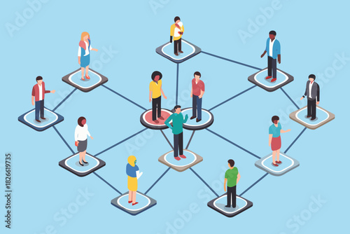 Isometric people network connecting diverse individuals in a decentralized system