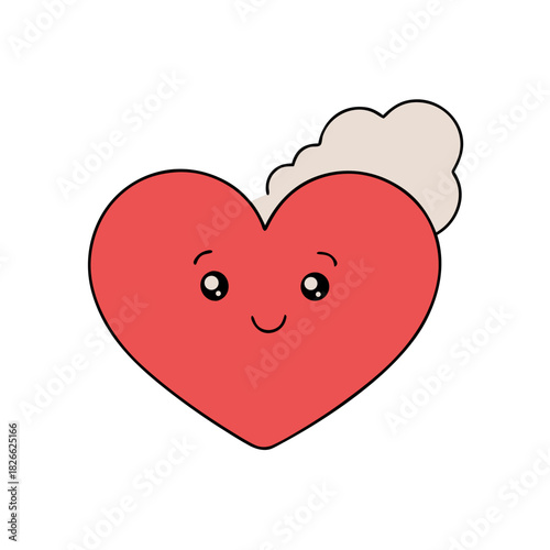 red heart on white background