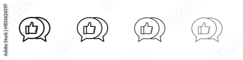 Feedback icons. Editable stroke. Pixel perfect thin line icons.