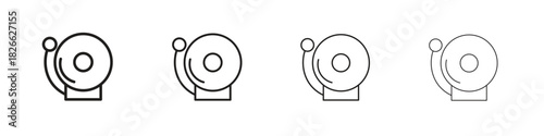 Fire alarm icons. Editable stroke. Pixel perfect thin line icons.