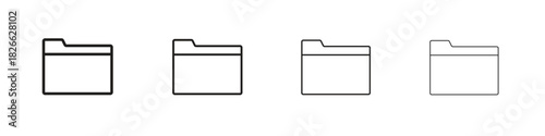 Folder icons. Editable stroke. Pixel perfect thin line icons.