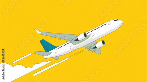 airplane on a white background
