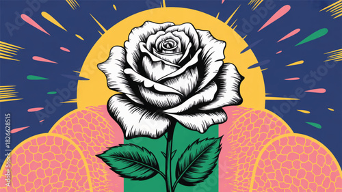 christmas card with snowflakes and stars