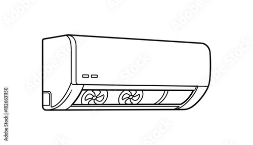 Air conditioner outline vector icon, home appliance for cooling and heating system, hvac concept