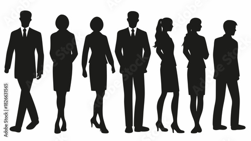 Dynamic team of business professionals in silhouette, ready to lead, collaborate, and innovate towards success, perfect for corporate communications
