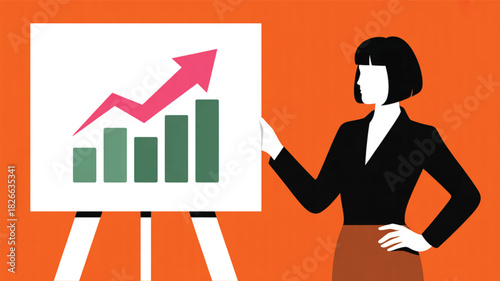 business woman with chart