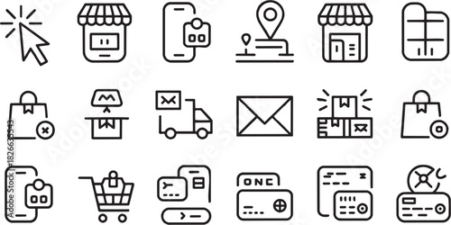 Communication and media icon set. Vector glyph pictograms of chat bubble, video, mail, message, call, broadcast, digital contact, social media black silhouette