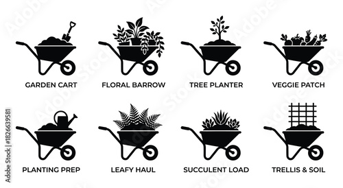 Garden cart floral barrow tree planter veggie patch planting prep leafy haul succulent load trellis soil