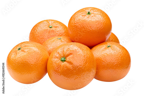 Tangerine, mandarin or clementine isolated on transparent background. Tangerine with PNG