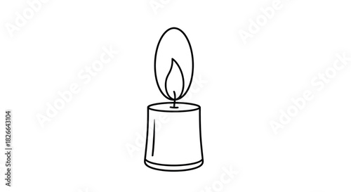 Simple outline of a stub candle with an oval flame