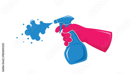 Space sparkling clean with this colorful spray bottle, perfect for adding a vibrant touch to your cleaning projects and advertisements